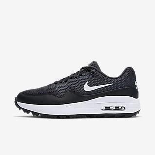 nike air max 1 trainers in white and black