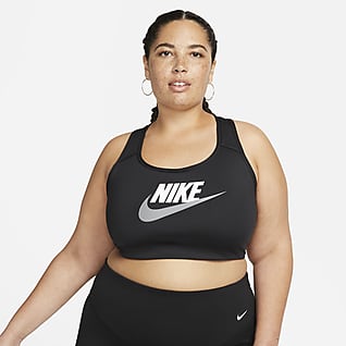 Nike Dri-FIT Swoosh Спортивное бра без вкладыша со средней поддержкой и графикой Futura (большие размеры)