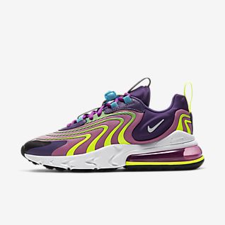 purple and neon green nike shoes