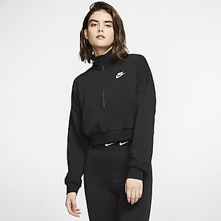 Nike Sportswear Essential Camiseta corta de manga larga de tejido Fleece para mujer