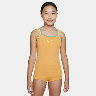 Nike Essential Conjunto de tankini de espalda cruzada para niña talla grande