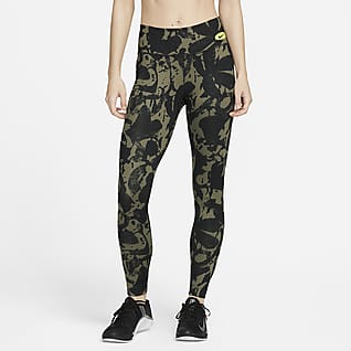Nike Dri-FIT One Luxe Icon Clash Damen-Trainings-Leggings mit mittelhohem Bund und Tasche