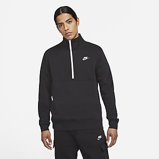Nike Sportswear Club Maglia con rovescio spazzolato e zip a metà lunghezza - Uomo