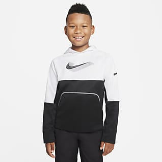 Nike Therma-FIT Sudadera con capucha sin cierre con gráfico de entrenamiento para niños talla grande
