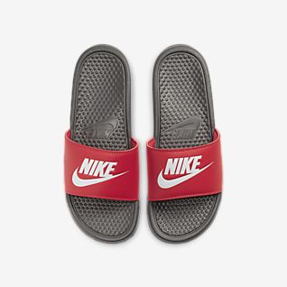 nike slippers met tasje