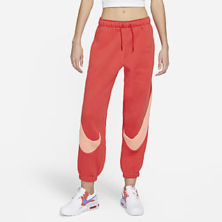 Nike Sportswear Swoosh Γυναικείο φλις παντελόνι φόρμας σε άνετη γραμμή