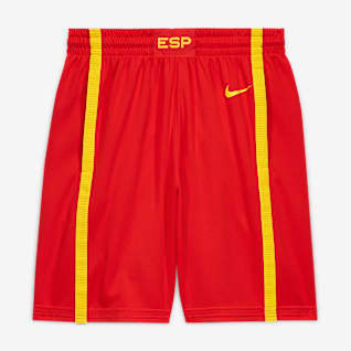 men red nike shorts