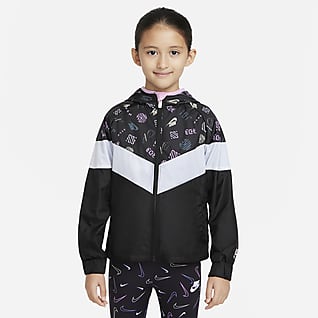 Nike Sportswear Windrunner Jacke mit durchgehendem Reißverschluss für jüngere Kinder