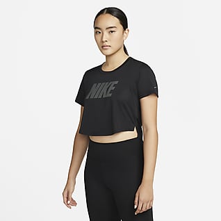 Nike Dri-FIT One Women's Standard Fit Short-Sleeve Graphic Cropped Top