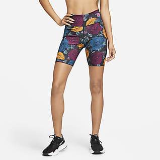 Nike Dri-FIT One Icon Clash Women's 18cm (approx.) Mid-Rise Printed Training Shorts