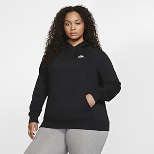 Nike Sportswear Essential Γυναικεία φλις μπλούζα με κουκούλα (μεγάλα μεγέθη)
