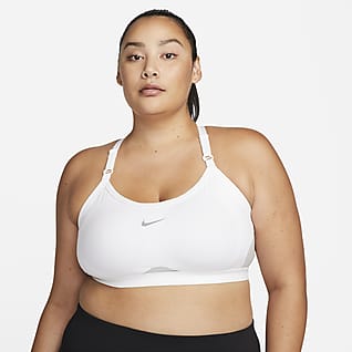 Nike Dri-FIT Indy Bra deportivo acolchonado de sujeción ligera con cuello en U para mujer (talla grande)