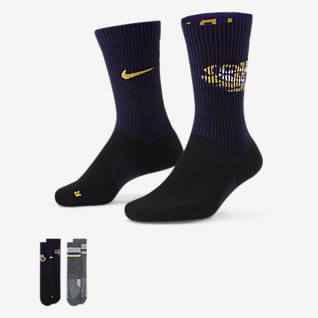 Nike College Multiplier (LSU) Crew Socks (2 Pairs)