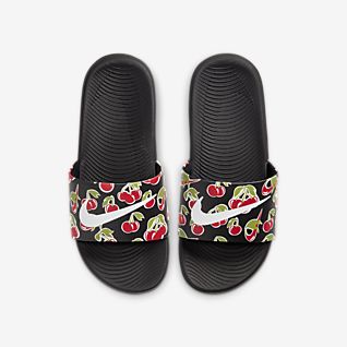 nike slippers met tasje