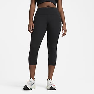 Nike Fast Γυναικείο κολάν crop μεσαίου ύψους για τρέξιμο (μεγάλα μεγέθη)