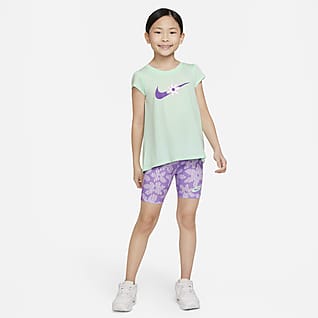 Nike Conjunto de playera y shorts de ciclismo para niños talla pequeña