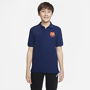 FC Barcelona Kurzarm-Fußball-Poloshirt für ältere Kinder
