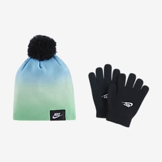 Nike Conjunto de gorro y guantes para niños talla grande