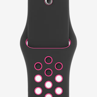 44 mm Black/Pink Blast Nike Sportarmband – Normalgröße