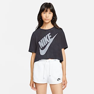 nike white short sleeve crop top