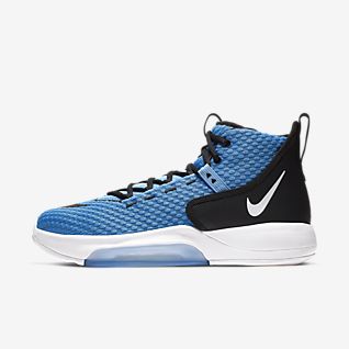 black and blue nike basketball shoes
