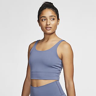 Nike Yoga Luxe Женская укороченная футболка из ткани Infinalon