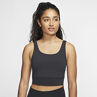 Nike Yoga Luxe Top corto de Infinalon para mujer