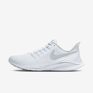 grey and white nike running shoes