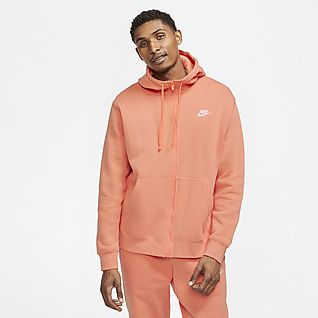 nike orange zip hoodie