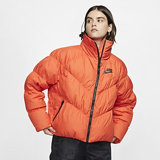 orange nike bubble coat