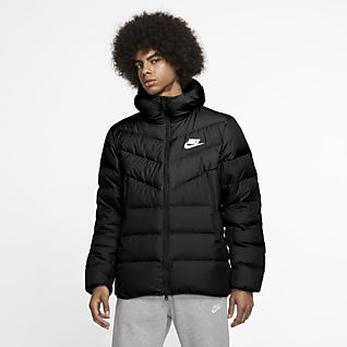 nike running padded hooded jacket