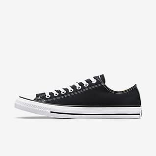 low top black and white converse