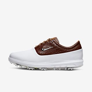 nike golf shoes brown and white