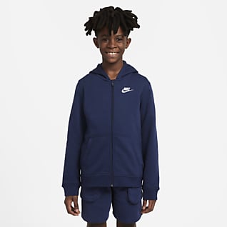 Nike Sportswear Club Hættetrøje med lynlås til større børn