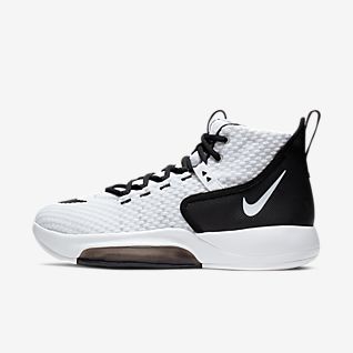 basketball shoes nike black and white