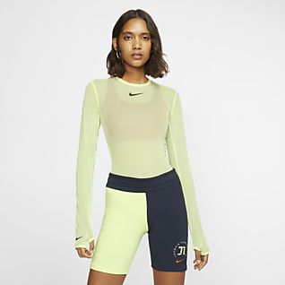 nike fluro green short sleeve bodysuit