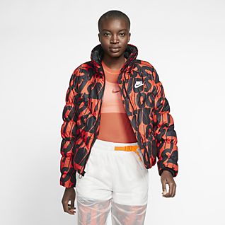 orange nike puffer jacket