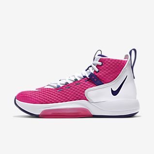 pink basketball shoes mens