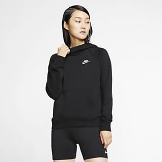 Nike Sportswear Essential Sweat à capuche en tissu Fleece à col cheminée pour Femme