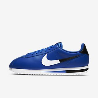 nike cortez white with blue check