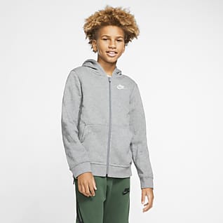 Nike Sportswear Club เสื้อมีฮู้ดซิปยาวเด็กโต