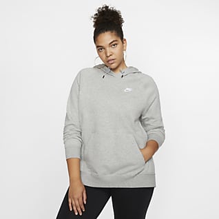 Nike Sportswear Essential Pulloverhættetrøje i fleece til kvinder (Plus Size)