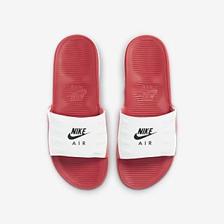 all red nike sandals