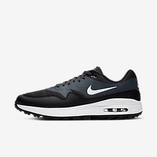 nike air max 1 trainers in black
