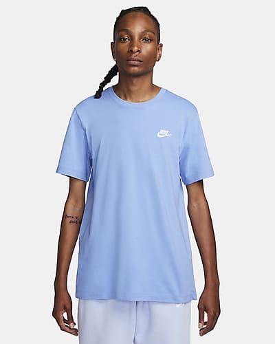 Vintage Nike Embossed Swoosh Carolina Blue T Shirt (Size XXL