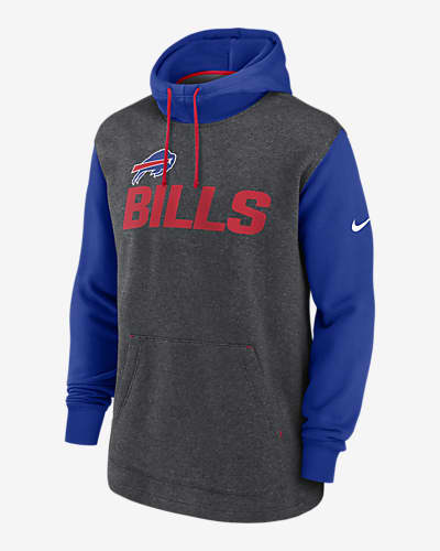 Men's Nike Royal Buffalo Bills Sideline Athletic Arch Jersey Performance Pullover Hoodie Size: Large