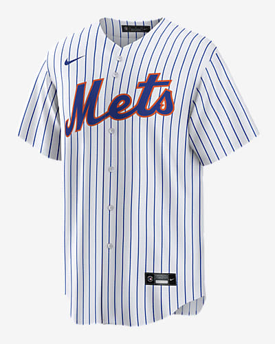 Jacob deGrom New York Mets Cool Base whiote pinstripe jersey