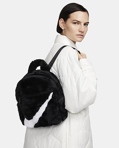 Backpacks Nike Futura Women's Plaid Mini Backpack Black/ Light Orewood  Brown/ Black