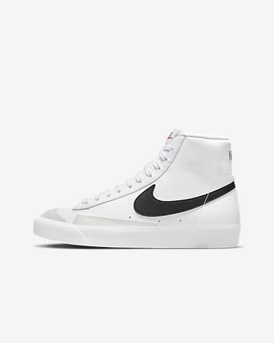 high top nike black and white