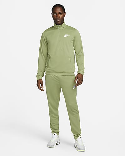 nike club tracksuit set in khaki